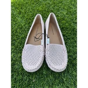 NWT Lucky Brand leather loafer flats preppy powder pink shoes size 10